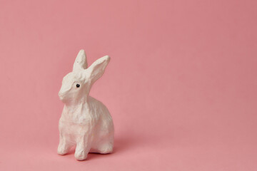 paper rabbit sticker decoration copy space isolated background