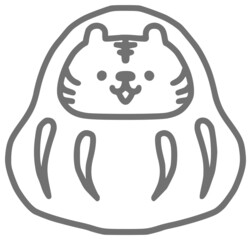 かわいいだるまのイラスト