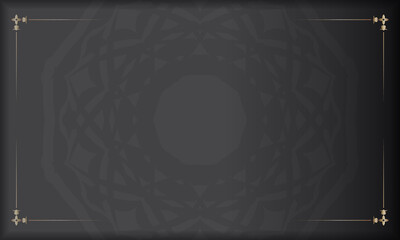 Vector postcard design with Greek ornaments. Gray banner with luxury ornaments for your logo.