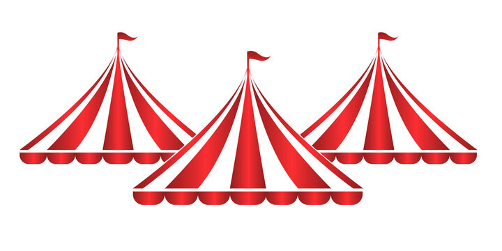 Circus Vector Art, Icons, and Graphics, Striped circus awnings, red and white