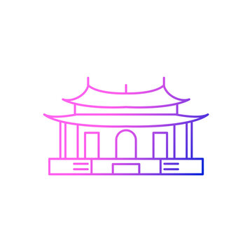 recommend clip art: Taipei Confucius Temple in dalongdong Taipei outline icon. Taiwan. Isolated vector stock illustration