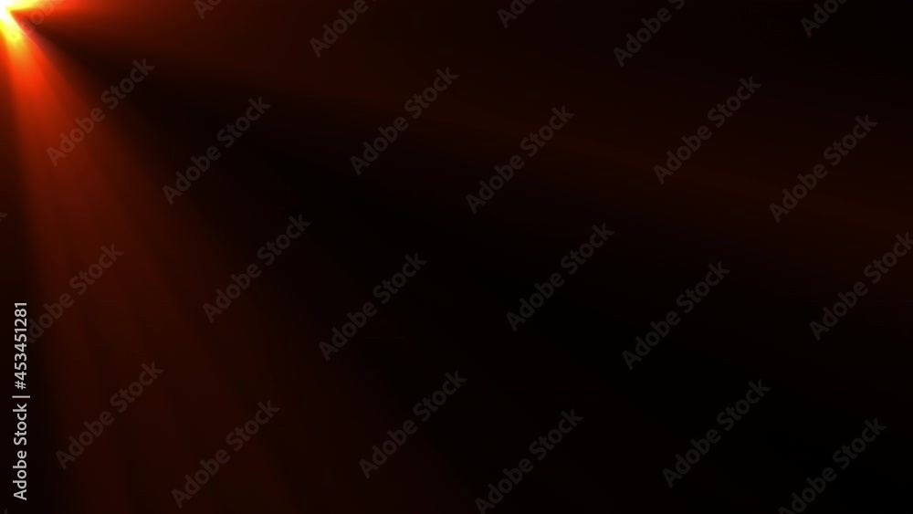Poster abstract optical flare streak light visual seamless loop animation of orange red color spot light at
