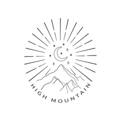 Obraz premium Divine Beauty Premade Logo Design. Black Crescent