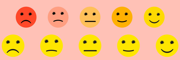 Nice thinking. Customer satisfaction concept. World mental health day. Evaluation and rating concept. High feedback score. Mental health assessment.