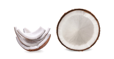 coconuts isolated on the white background.