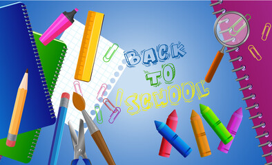 Back to School Set Elements Vector Design