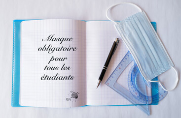 cahier masque obligatoire étudiants