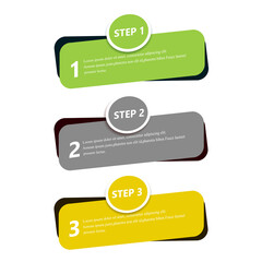 Infographic step elements isolated on white background. Modern flat infographic step elements for web site, brochure, label, poster, placard, and banner. Creative business concept, vector illustration