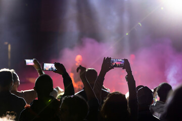 Naklejka premium Crowd at concert - summer music festival