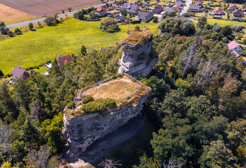 Ruins of the castle Jestrebi, region Ceska Lipa, Czech Republic. The castle dates from the 13th...