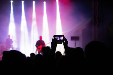 Fototapeta premium Crowd at concert - summer music festival