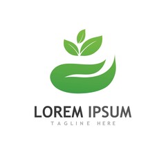 Logos of green Tree leaf ecology