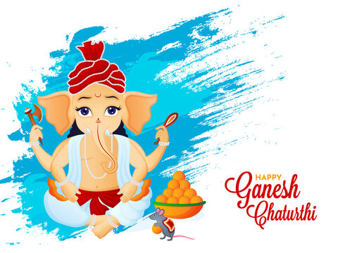 Illustration of lord ganesha for indian festival happy ganesh chaturthi 