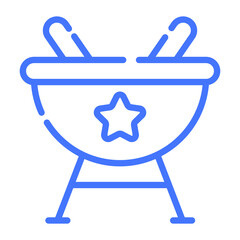 food, grill line icon, vector design usa independence day icon.