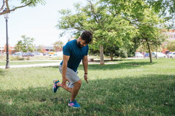 Young man practicing sports outside