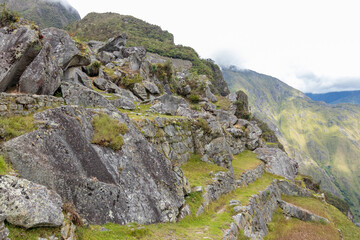 Archaeological remains of Machu Picchu located in the mountains of Cusco.