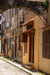 ギリシャ　ロードス島のロードスの旧市街の町並み