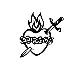 Virgin Mary's Heart icon, art vector design