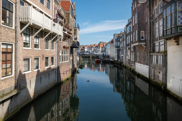 Canal in the center of Dordrecht, Zuid-Holland province, The Netherlands