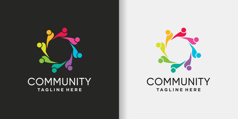 Community logo design template with creative modern concept