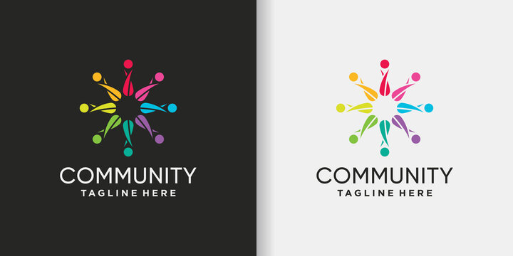 Community logo design template with unique concept