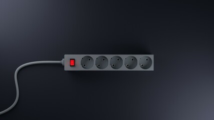 Minimalistic power strip on nice background