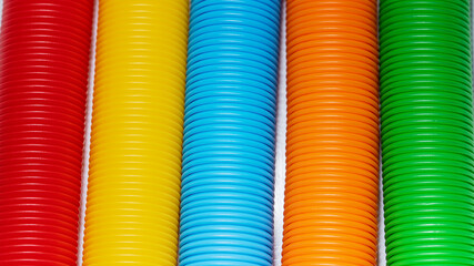 Close up of Pop it toy silicone background. Rainbow Hues colors.