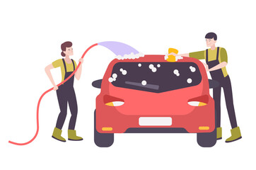 Car Washing Illustration