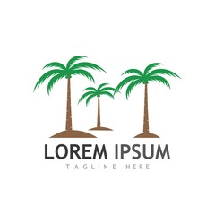 Palm tree summer logo template