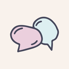 speech bubble color vector doodle simple icon