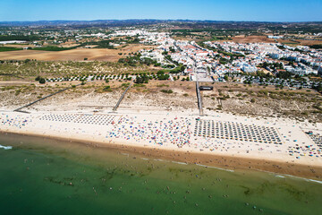 Aerial view of Manta Rota beach, which is part of a long sweep of fine sand