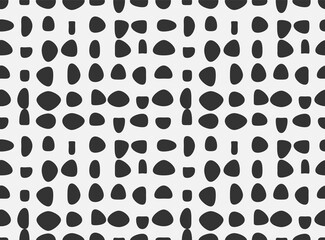 Abstract background with brush dot. Vector seamless pattern black and white.
