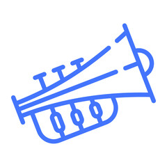 trumpet, horn line icon, vector design usa independence day icon.