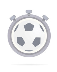 Stopwatch with soccer ball. vector
