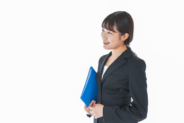 笑顔のスーツを着たビジネスウーマン