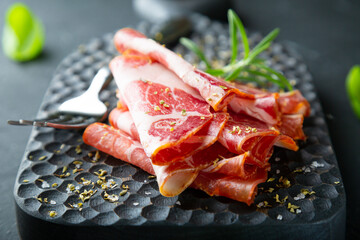 Smoked pork, thin slices