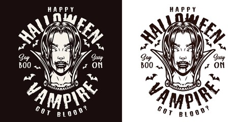 Obraz premium Halloween party vintage badge