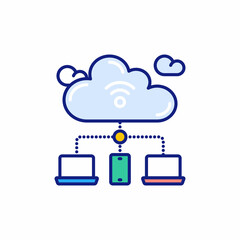 Cloud Network icon in vector. Logotype