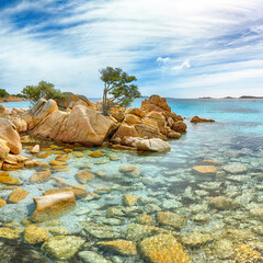 Obraz premium Breathtaking view of Capriccioli beach in