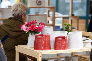 Der traditionelle Töpfermarkt in Gmunden, Salzkammergut, Oberösterreich, Österreich, Europa