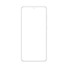 Clay Smartphone Mockup Front View Isolated on White Background. Vector Illustration