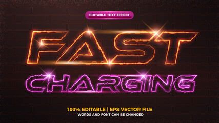 electric flash charging editable text effect template