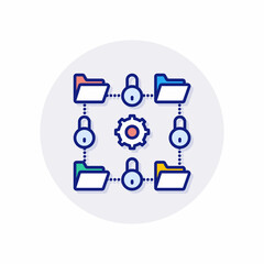 Secure Data Exchange icon in vector. Logotype