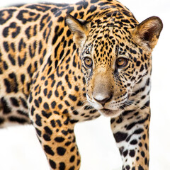 Fototapeta na wymiar A young jaguar is in the zoo.