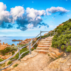 Fototapeta na wymiar Gorgeous view of popular travel destination Costa Paradiso.