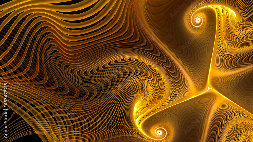 Poster abstract color dynamic textured background with lighting effect. fractal spiral. fractal art