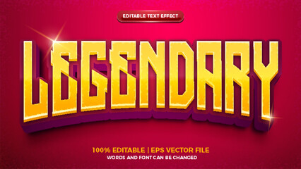 Legendary 3d Cartoon game editable text effect