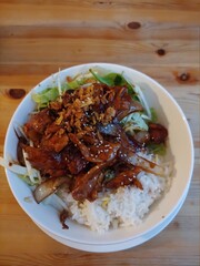 fried pork with rice