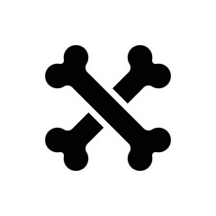 Bones glyph icon. Vector fill black illustration.