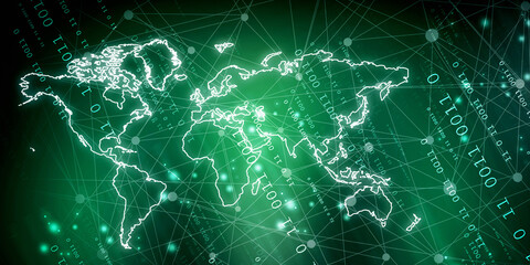 2d illustration world map abstract background
